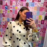 Point Me Out Polka Dot Button Up