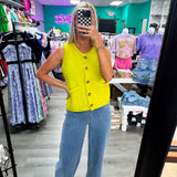 What About It Button Light Wash Denim Pants