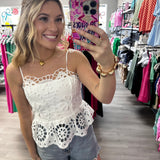Lace Peplum Tank