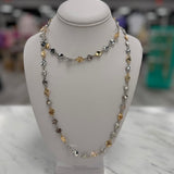 Hammered Disc Long Station Layering Necklace | 2 Options