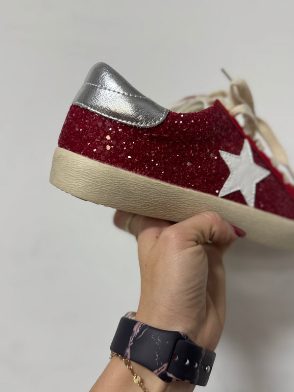 DOORBUSTER | Red Glitter Sneaker