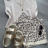 Leopard Denim Shorts