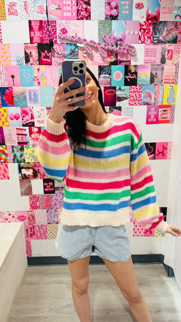 Brighten The Day Striped Sweater