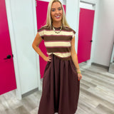 Sweetest Day Stripe Dress Set | Brown