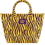 LULU MAC | TOTE BAG PURPLE/YELLOW TIGER STRIPE