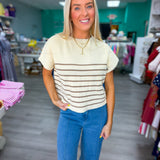 My Story Striped Sweater - Cream & Brown