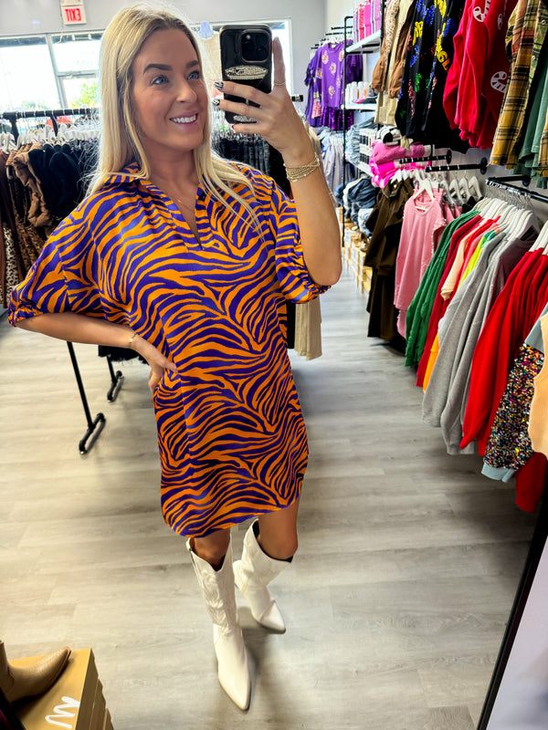 The Charlotte Dress - Tiger Stripe