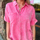 Mineral Washed Vintage Button Down Top