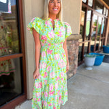 Bright Floral Dreams Dress Mint