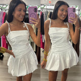 Bubble Hem White Dress