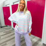 Sunny Side Stripe Mockneck Sweatshirt