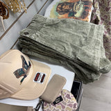 Sunny Drive Sage Denim Lightweight Shorts