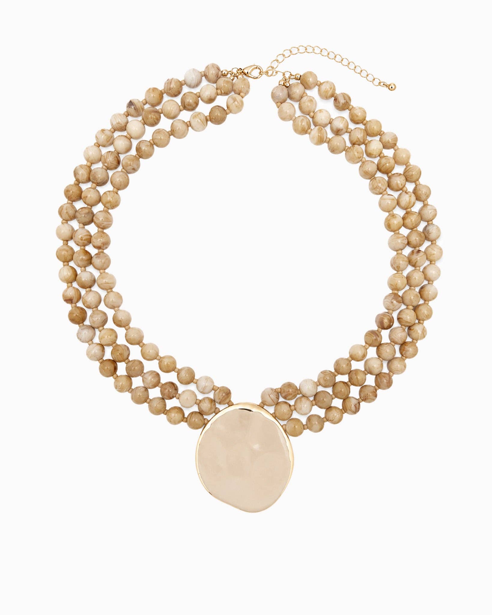 Marbled Bead Layered Statement Necklace