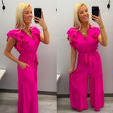 Ruffle Pink Jumpsuit