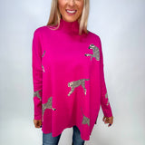 Cheetah Mock Neck Sweater - Various Colors and Plus!