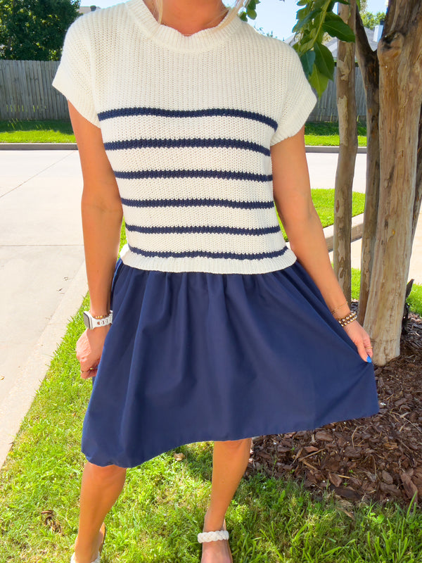 Navy Days Striped Dress