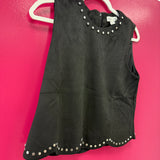 The Edge of Fall Studded Scallop Hem Top