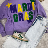 Mardi Gras Patchwork Sweatshirt with Stars