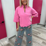Blush Bloom Denim Pants