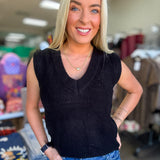 V Neck Textured Sweater Vest