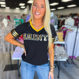 Black and Gold Sequin Top