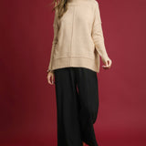 Black Linen Fray Hem Pants
