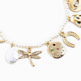Multi Stone Symbol Charm Necklace