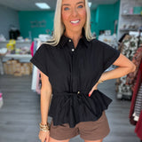 Cinched & Chic Peplum Top