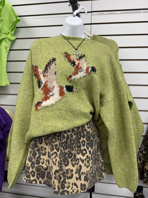 Flying Ducks Knit Sweater