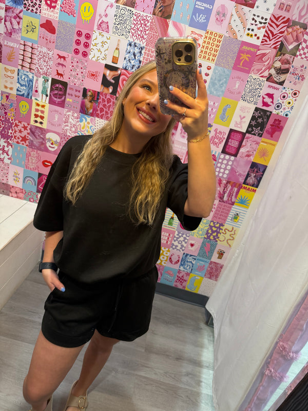 Scuba Short Sleeve Top & Shorts Set