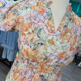 Coral Flower Bouquet Dreams Maxi Dress