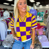 Victory Check Sweater Top