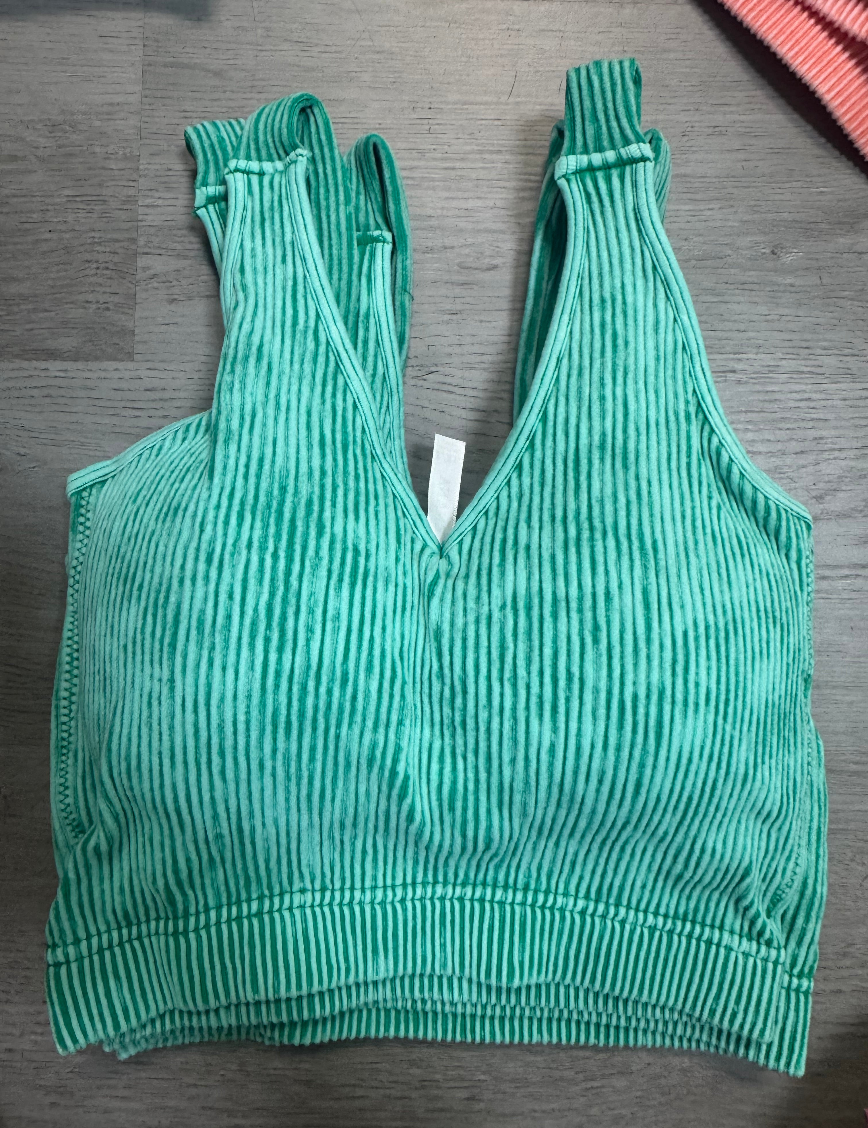BEST SELLER Ribbed Padded Crop Seamless Tank