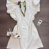 Once In A Lifetime Textured White Dress