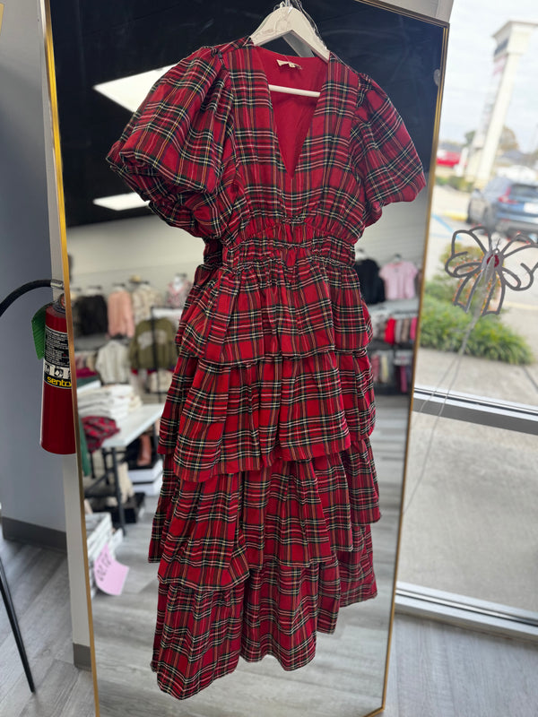 Christmas Cheer Ruffle Midi