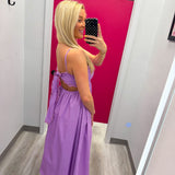 Lavender Beauty Bow Back Midi Dress
