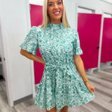 Mint Green and Floral Dress