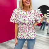 Pretty In Petals Peplum Top