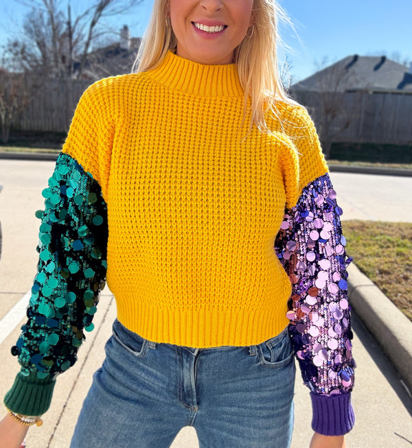 Parade All Day Sequin Sleeve Sweater