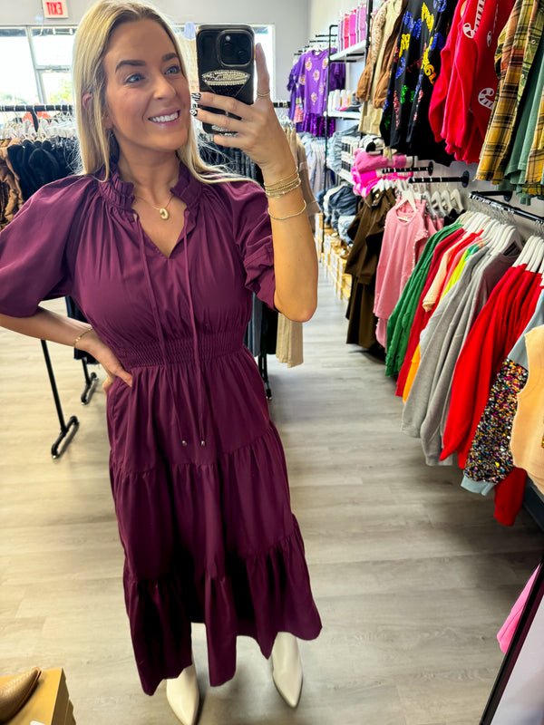 Plum Midi Dress