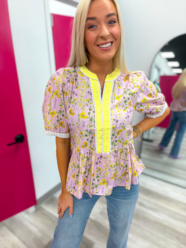 The Buttercup Bloom Peplum Top