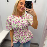 Pretty In Petals Peplum Top