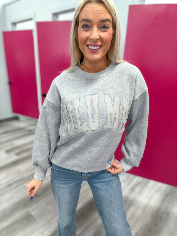 Monochromatic Light Gray Sweatshirt | LULU MAC