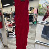 Turning Heads Tube Ruffle Maxi Red