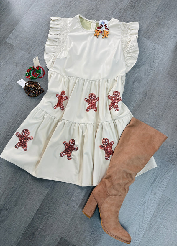 Gingerbread Faux Leather Dress