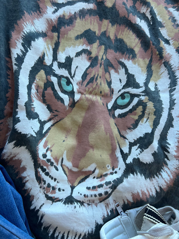 Tiger Head Mineral Washed Graphic Tee