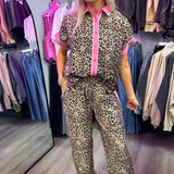 Wild Thing Leopard and Pink Button Down Set