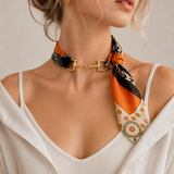 Horse Bit Silk Scarf Chocker Necklace