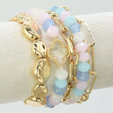 Beaded Clover Accent Jewelry Set Bracelet