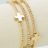 3 Piece Cross Beaded Bracelet Set